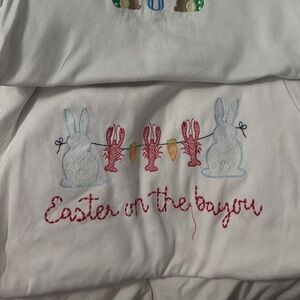 Kids Easter Embroidered Polo Shirt - White